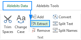 La herramienta Extraer texto en Excel