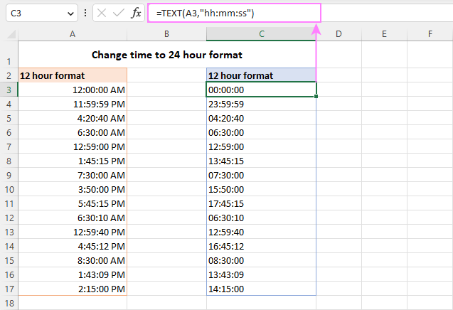 Cambie la hora al formato de 24 horas.