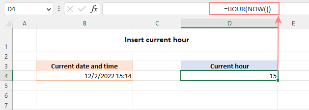 Ingrese la hora actual en Excel con una fórmula.