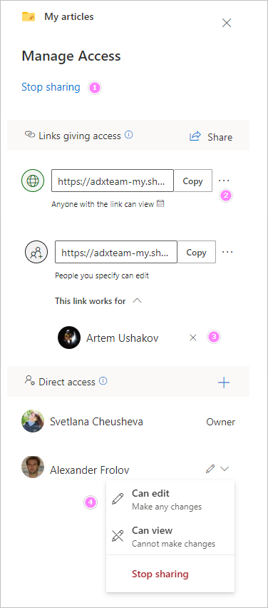 Desactivar el uso compartido de archivos de OneDrive para el trabajo o la escuela