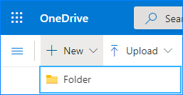 Crear una nueva carpeta en OneDrive