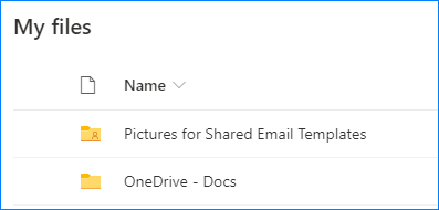 Cómo se ve una carpeta compartida en OneDrive