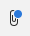 Icono de archivos adjuntos de mensajes con un punto azul
