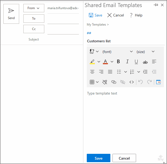 Pegue la tabla previamente guardada de Excel en Outlook.